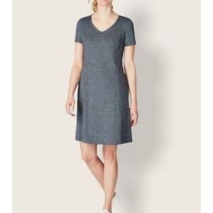 J Jill fit marled v neck T shirt dress large petite Grey‎ Comfort Casual